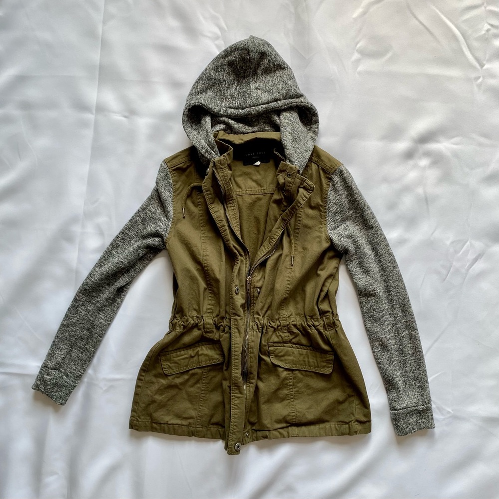 Green Sweater Anorak Jacket